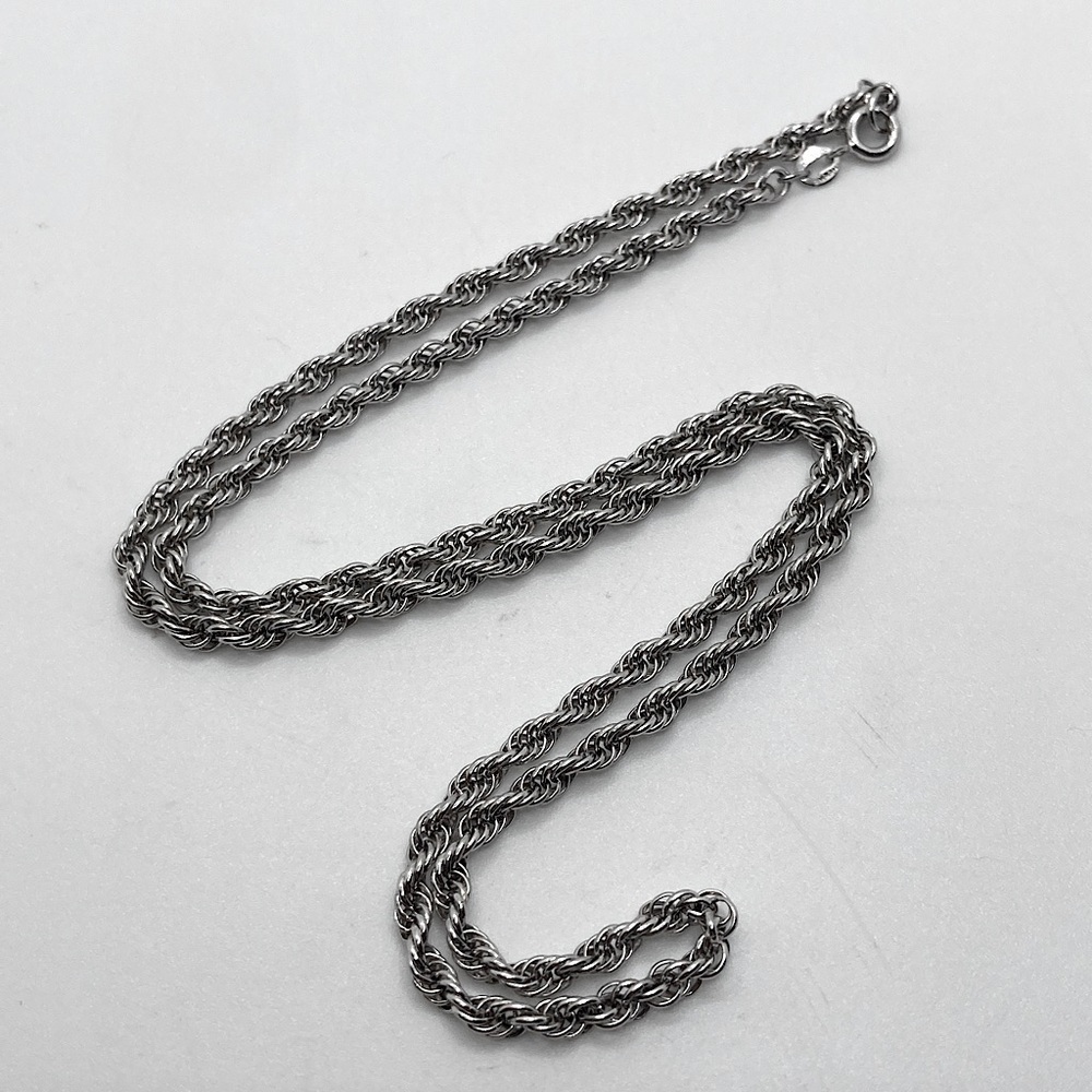 Vtg Sterling Silver Vendome Solid Rope Twist Chain / 20” / 3mm